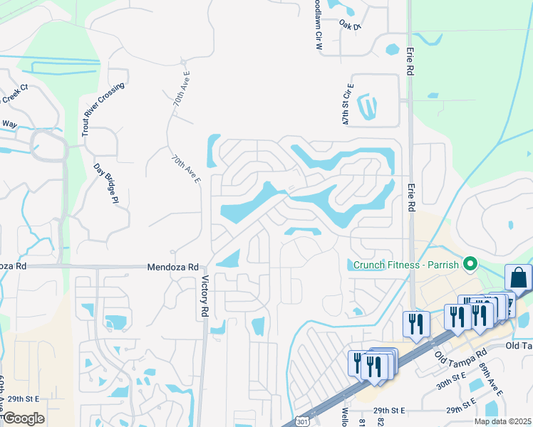map of restaurants, bars, coffee shops, grocery stores, and more near 3900 Maple Leaf Lane in Ellenton