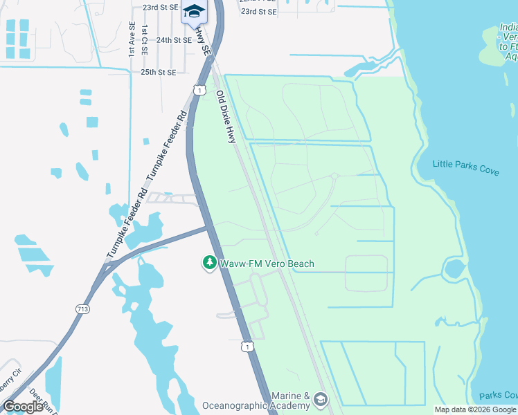 map of restaurants, bars, coffee shops, grocery stores, and more near 6582 Old Dixie Highway in Fort Pierce