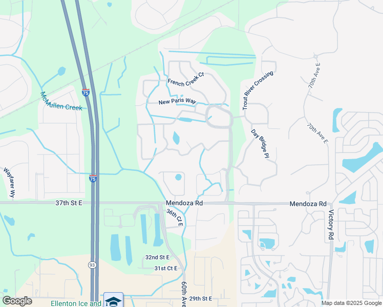 map of restaurants, bars, coffee shops, grocery stores, and more near 6043 Laurel Creek Trail in Ellenton