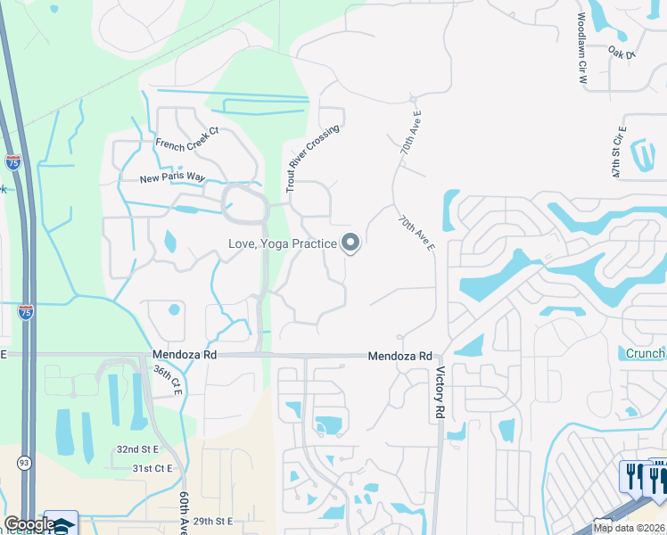 map of restaurants, bars, coffee shops, grocery stores, and more near 4142 Day Bridge Place in Ellenton