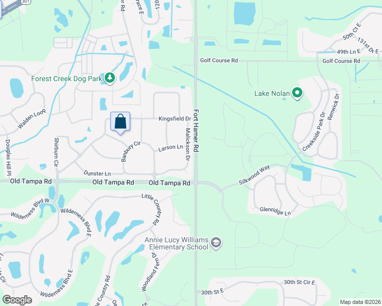 map of restaurants, bars, coffee shops, grocery stores, and more near 4116 Malickson Drive in Parrish
