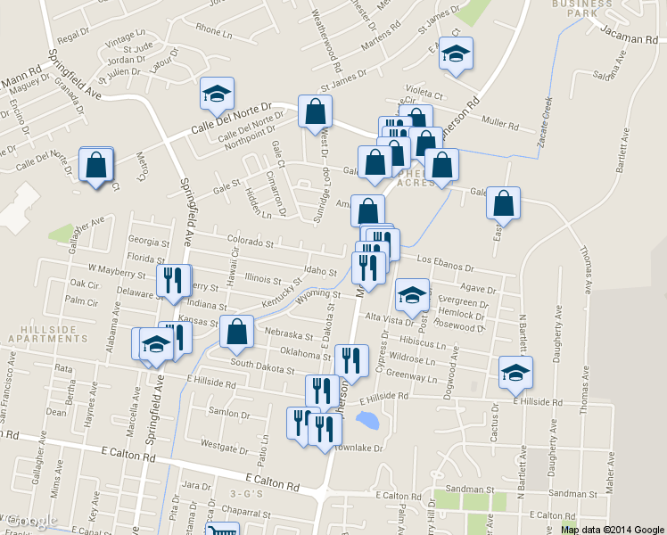 map of restaurants, bars, coffee shops, grocery stores, and more near 310 Idaho St in Laredo
