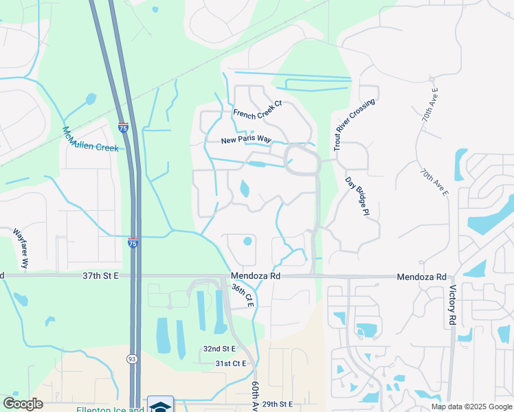 map of restaurants, bars, coffee shops, grocery stores, and more near 6043 Laurel Creek Trail in Ellenton