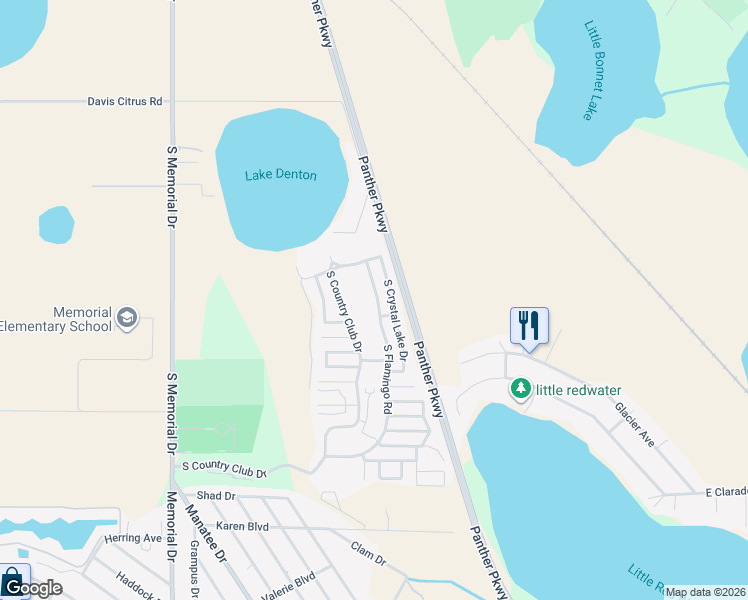 map of restaurants, bars, coffee shops, grocery stores, and more near 2518 South Flamingo Road in Avon Park