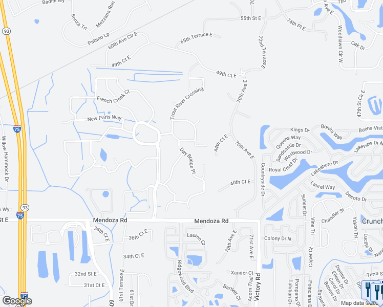 map of restaurants, bars, coffee shops, grocery stores, and more near 4206 Day Bridge Place in Ellenton