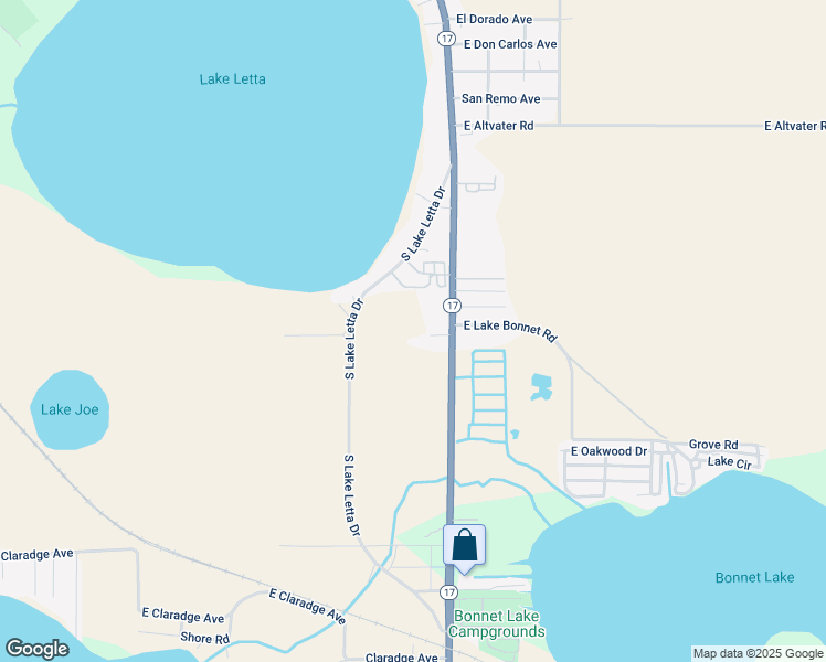 map of restaurants, bars, coffee shops, grocery stores, and more near 2544 Highway 17 in Avon Park