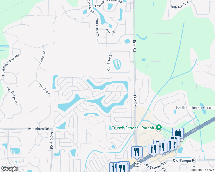 map of restaurants, bars, coffee shops, grocery stores, and more near 7900-7970 Lakeshore Dr in Ellenton