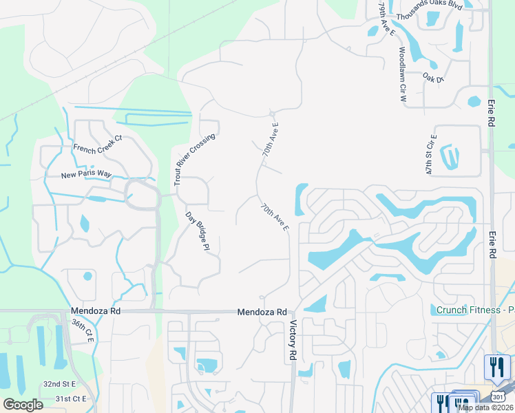 map of restaurants, bars, coffee shops, grocery stores, and more near 6919 44th Court East in Ellenton