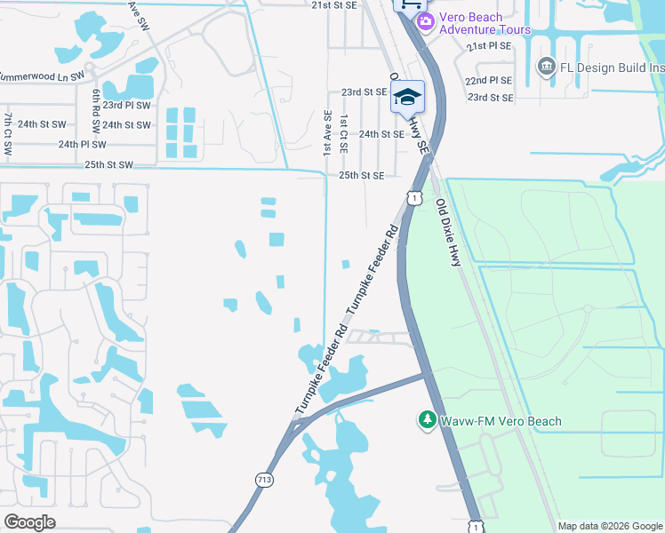 map of restaurants, bars, coffee shops, grocery stores, and more near 6595 Turnpike Feeder Road in Fort Pierce