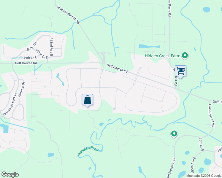 map of restaurants, bars, coffee shops, grocery stores, and more near 13923 Old Creek Court in Parrish