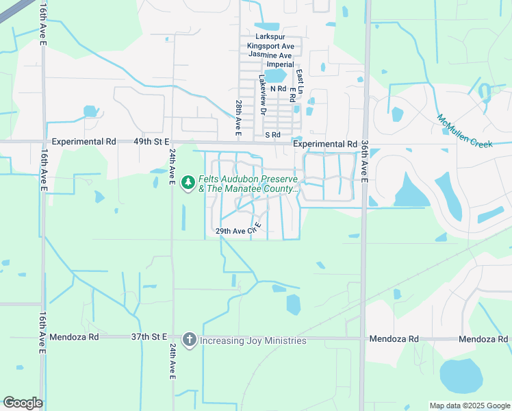 map of restaurants, bars, coffee shops, grocery stores, and more near 2811 46th Street East in Palmetto