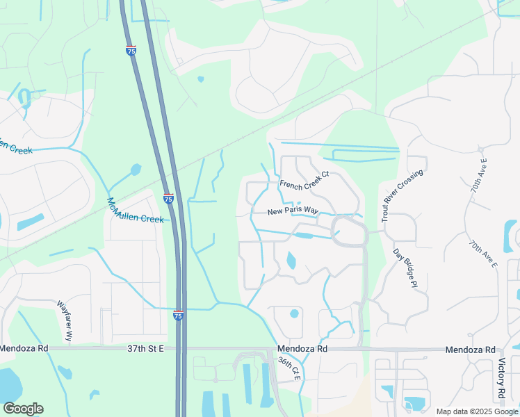 map of restaurants, bars, coffee shops, grocery stores, and more near 5722 New Paris Way in Ellenton