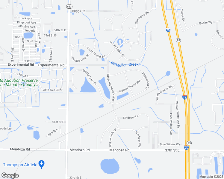 map of restaurants, bars, coffee shops, grocery stores, and more near 4521 Windy Hammock Way in Palmetto