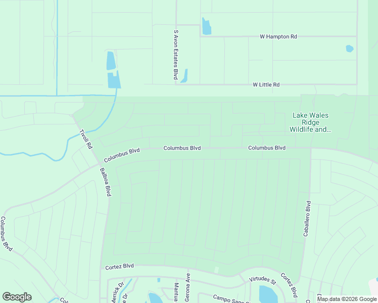 map of restaurants, bars, coffee shops, grocery stores, and more near Columbus Boulevard in Avon Park