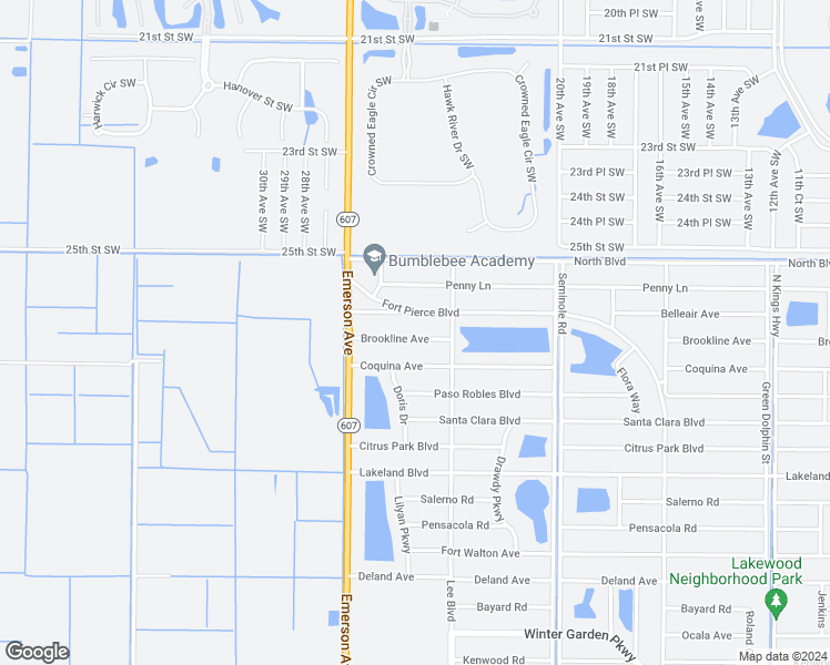 map of restaurants, bars, coffee shops, grocery stores, and more near 8604 Brookline Avenue in Fort Pierce