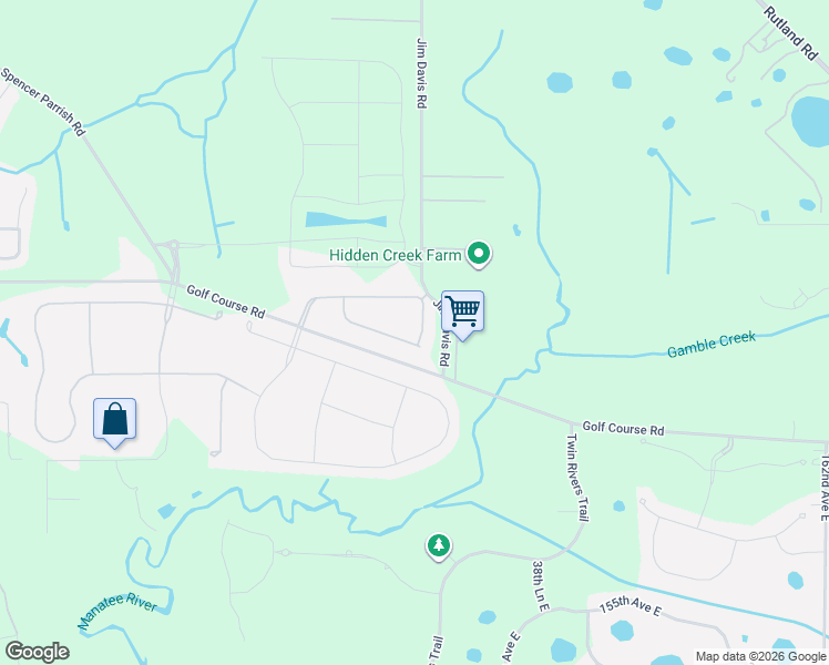 map of restaurants, bars, coffee shops, grocery stores, and more near 4920 Jim Davis Road in Manatee