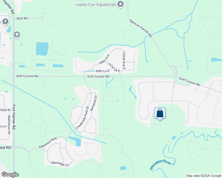 map of restaurants, bars, coffee shops, grocery stores, and more near 13015 Golf Course Road in Parrish