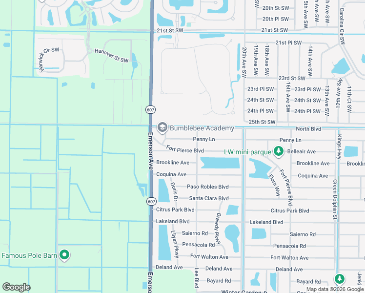 map of restaurants, bars, coffee shops, grocery stores, and more near 8603 Penny Lane in Fort Pierce