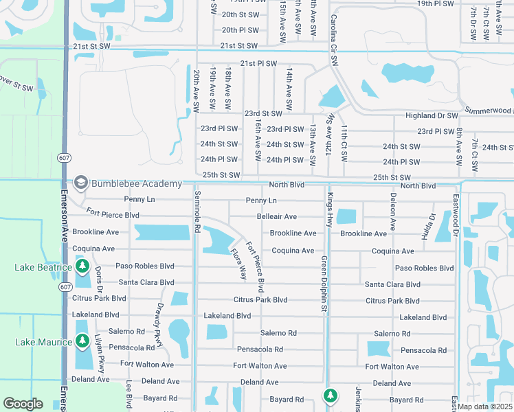 map of restaurants, bars, coffee shops, grocery stores, and more near 7701 Penny Lane in Fort Pierce