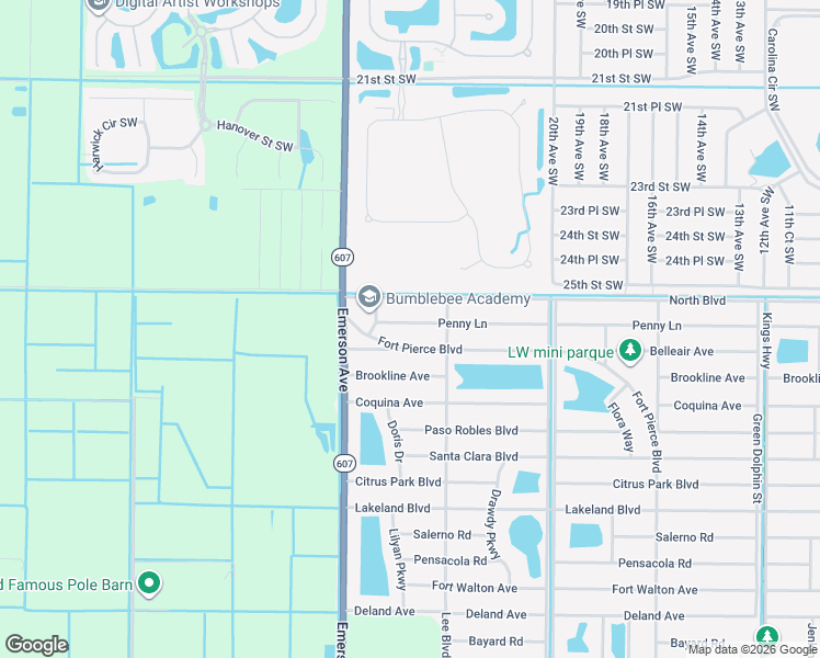 map of restaurants, bars, coffee shops, grocery stores, and more near 8603 Penny Lane in Fort Pierce