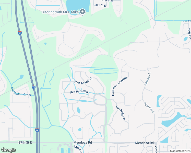 map of restaurants, bars, coffee shops, grocery stores, and more near 6212 French Creek Court in Ellenton