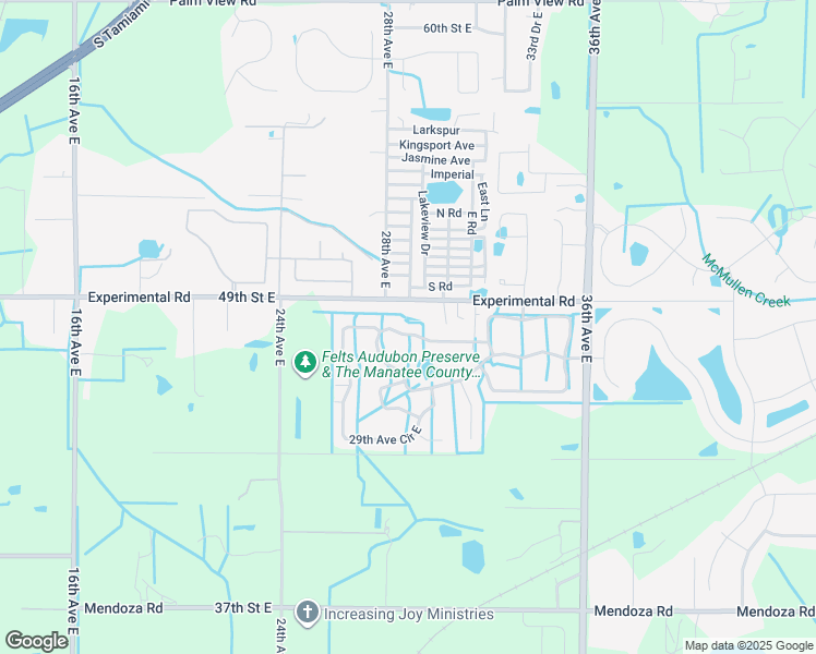 map of restaurants, bars, coffee shops, grocery stores, and more near 2824 47th Street East in Palmetto