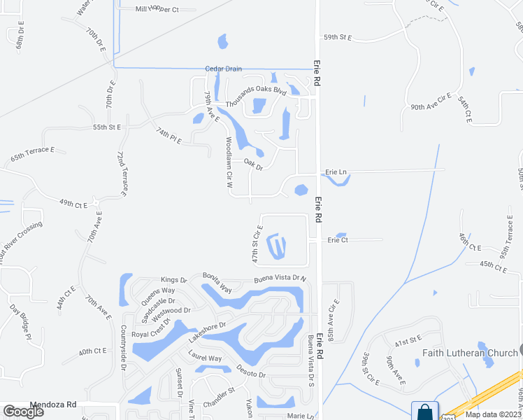 map of restaurants, bars, coffee shops, grocery stores, and more near 8284 47th Street Circle East in Palmetto