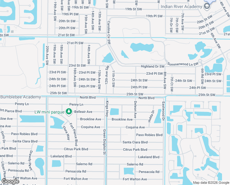 map of restaurants, bars, coffee shops, grocery stores, and more near 1166 25th Street Southwest in Vero Beach