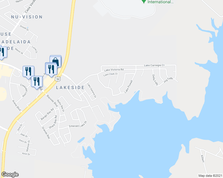 map of restaurants, bars, coffee shops, grocery stores, and more near 228 Lake Powell in Laredo