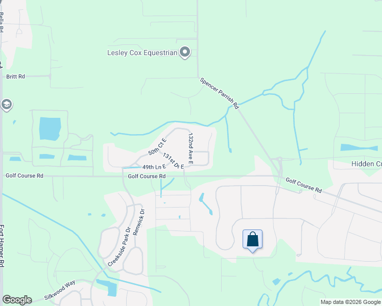 map of restaurants, bars, coffee shops, grocery stores, and more near 132nd Avenue East in Manatee County