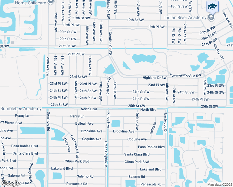 map of restaurants, bars, coffee shops, grocery stores, and more near 1165 24th Street Southwest in Vero Beach