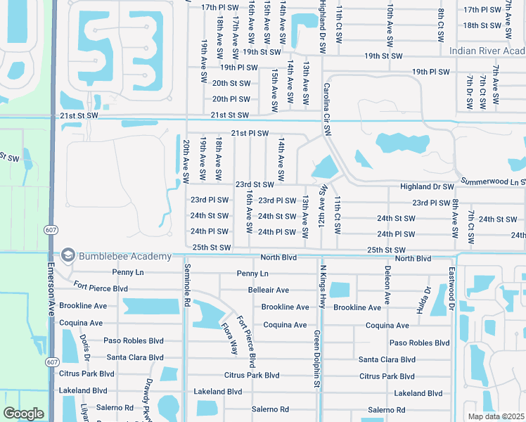map of restaurants, bars, coffee shops, grocery stores, and more near 1485 24th Street Southwest in Vero Beach