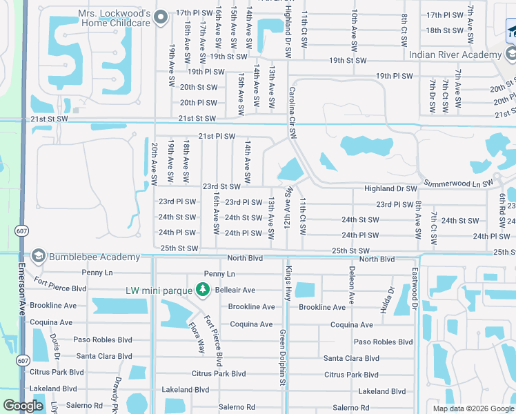 map of restaurants, bars, coffee shops, grocery stores, and more near 1356 23rd Place Southwest in Vero Beach