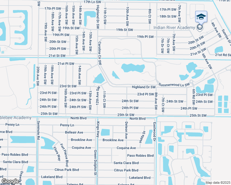 map of restaurants, bars, coffee shops, grocery stores, and more near 1092 23rd Place Southwest in Vero Beach