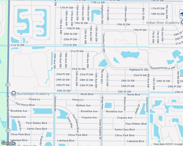 map of restaurants, bars, coffee shops, grocery stores, and more near 1356 23rd Place Southwest in Vero Beach