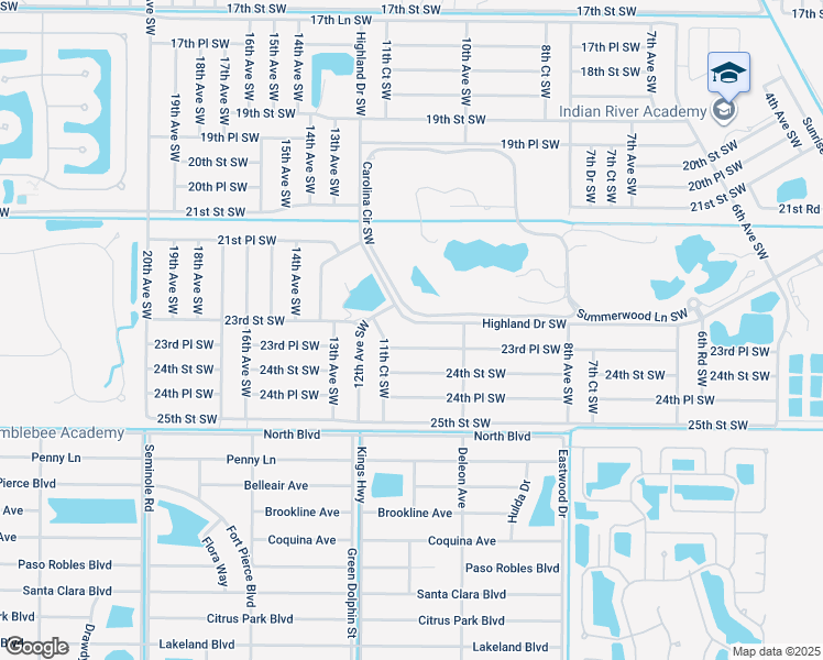 map of restaurants, bars, coffee shops, grocery stores, and more near 1092 23rd Place Southwest in Vero Beach