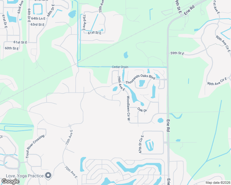 map of restaurants, bars, coffee shops, grocery stores, and more near 7805 55th Street East in Palmetto