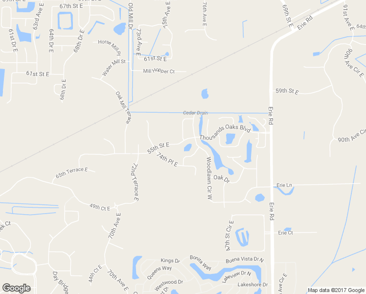 map of restaurants, bars, coffee shops, grocery stores, and more near 7805 55th Street East in Palmetto