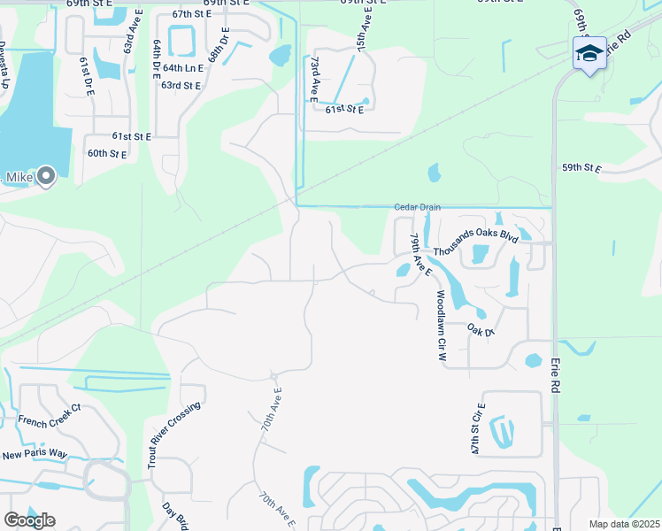 map of restaurants, bars, coffee shops, grocery stores, and more near 5507 74th Place East in Ellenton