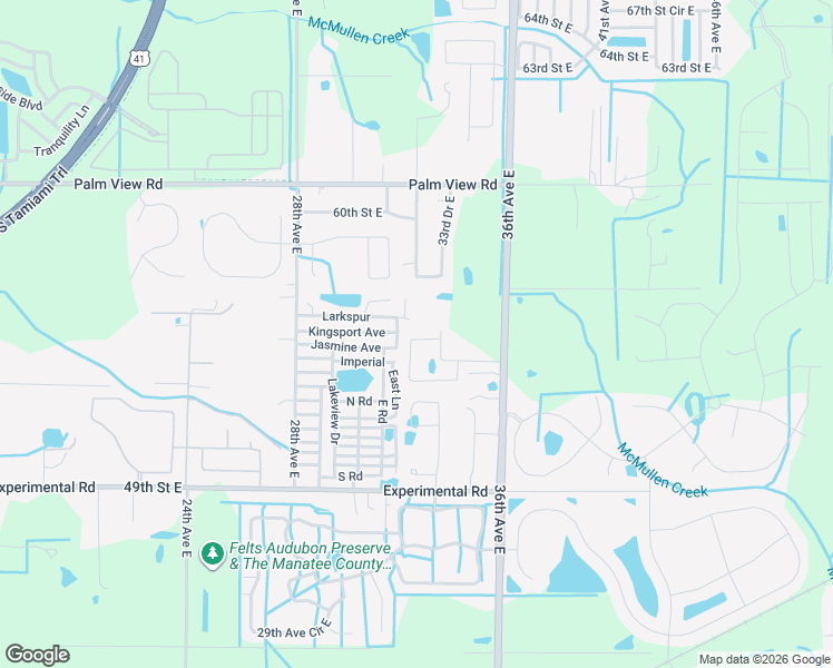 map of restaurants, bars, coffee shops, grocery stores, and more near 3212 55th Street East in Palmetto