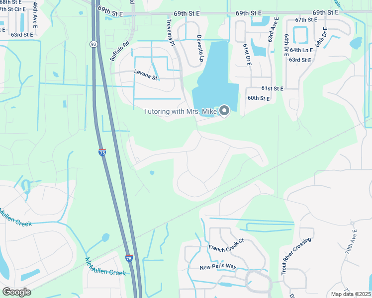 map of restaurants, bars, coffee shops, grocery stores, and more near Interstate 75 in Palmetto
