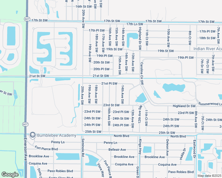 map of restaurants, bars, coffee shops, grocery stores, and more near 2156 16th Avenue Southwest in Vero Beach