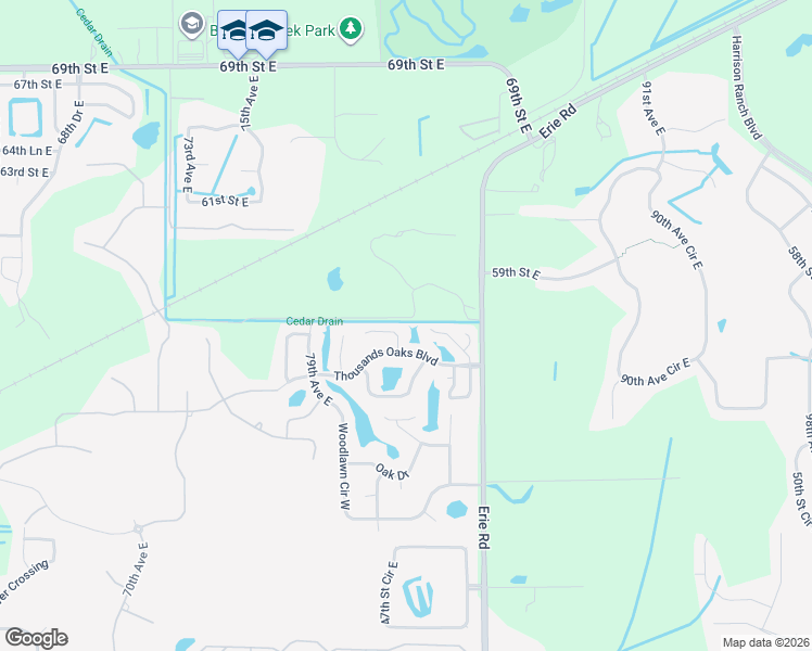 map of restaurants, bars, coffee shops, grocery stores, and more near 8034 56th Court East in Palmetto