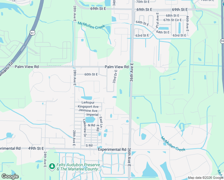 map of restaurants, bars, coffee shops, grocery stores, and more near 5705 33rd Drive East in Palmetto