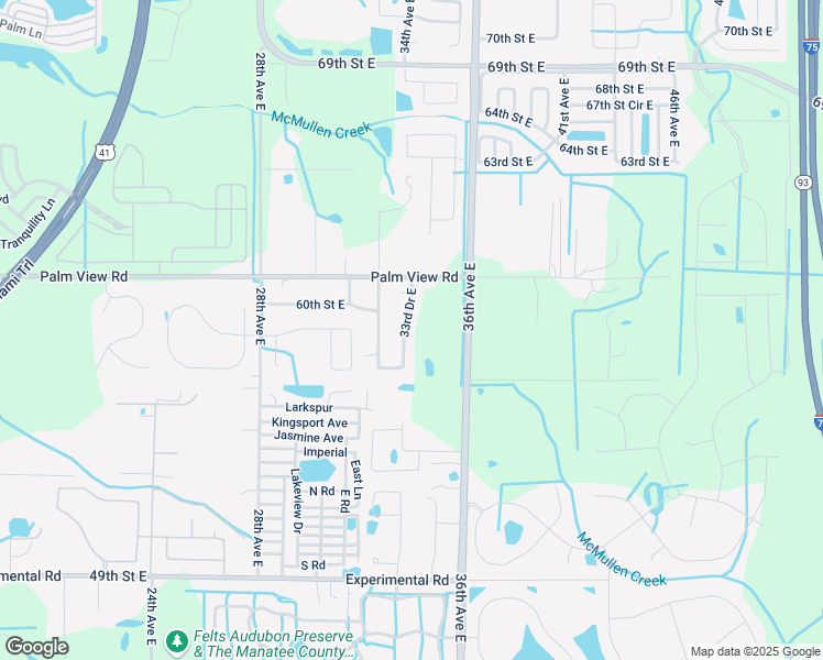 map of restaurants, bars, coffee shops, grocery stores, and more near 5912 33rd Drive East in Palmetto