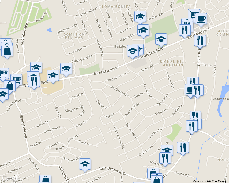 map of restaurants, bars, coffee shops, grocery stores, and more near 302 Mcpherson Dr in Laredo