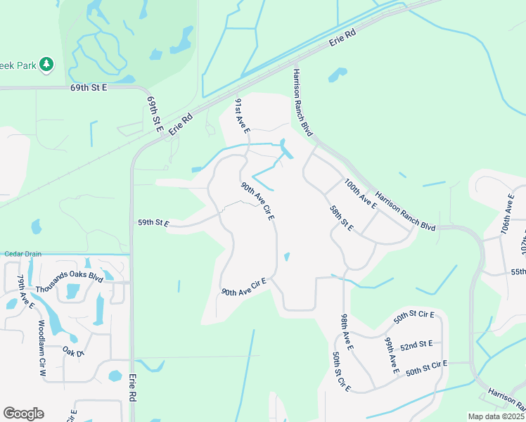map of restaurants, bars, coffee shops, grocery stores, and more near 5356 90th Avenue Circle East in Parrish