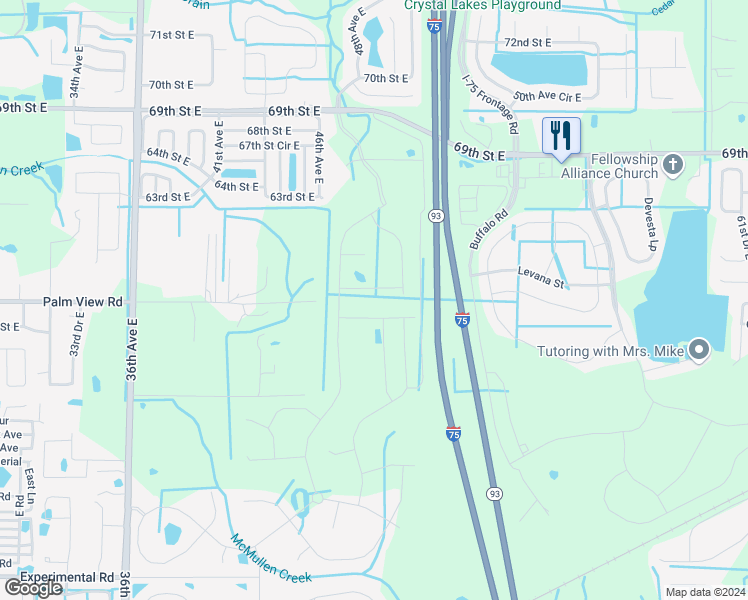 map of restaurants, bars, coffee shops, grocery stores, and more near 6415 Sim Barco Road in Palmetto