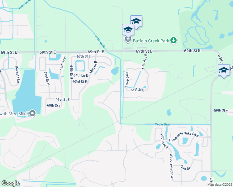 map of restaurants, bars, coffee shops, grocery stores, and more near 7035 Water Mill Street in Palmetto