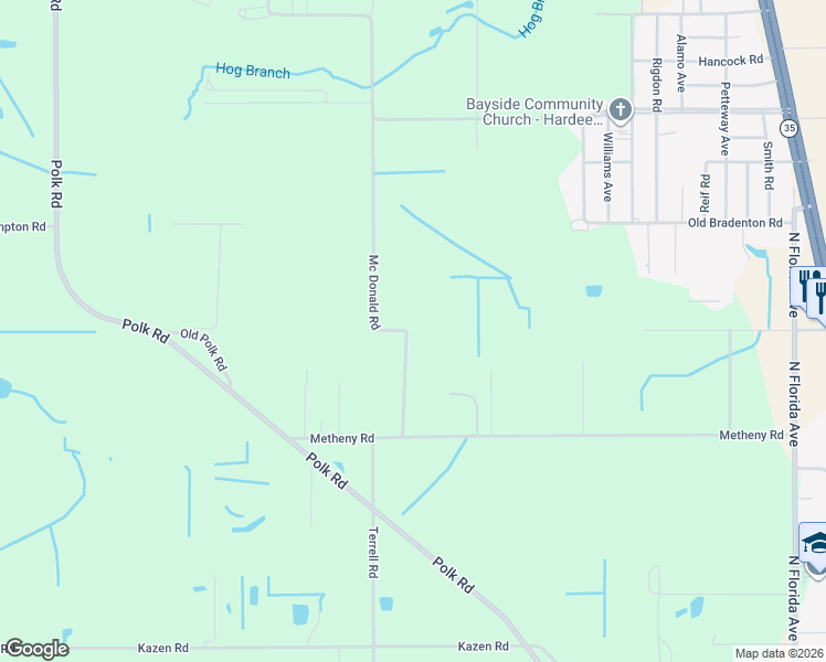 map of restaurants, bars, coffee shops, grocery stores, and more near 930 Wisteria Court in Wauchula